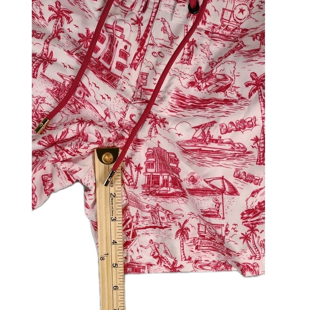 Bang Miami Clothes Swim Shorts Mens XS Red Lined Trunks Stretch Beach Print NWT - Picture 8 of 9